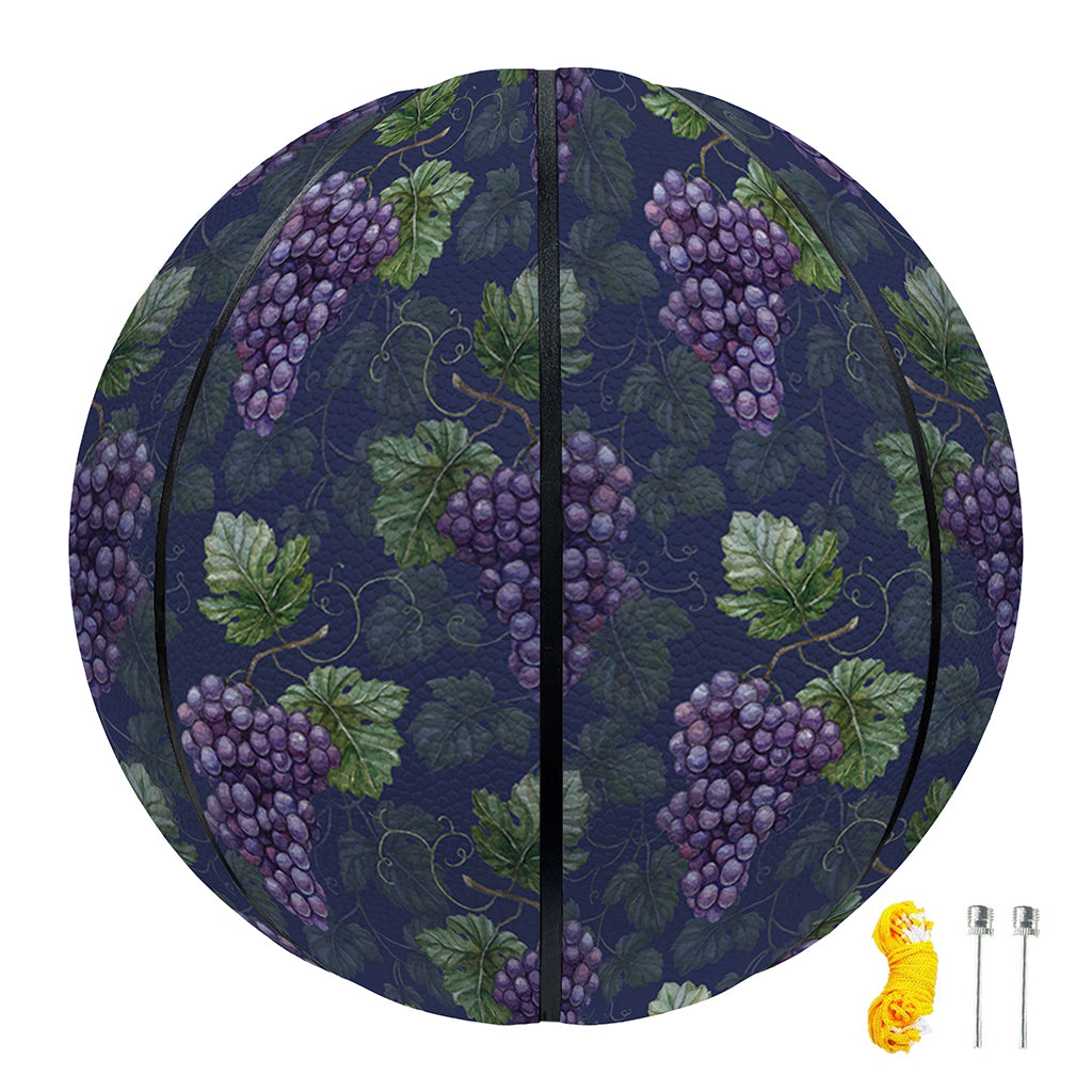 Watercolor Purple Grapes Pattern Print Basketball