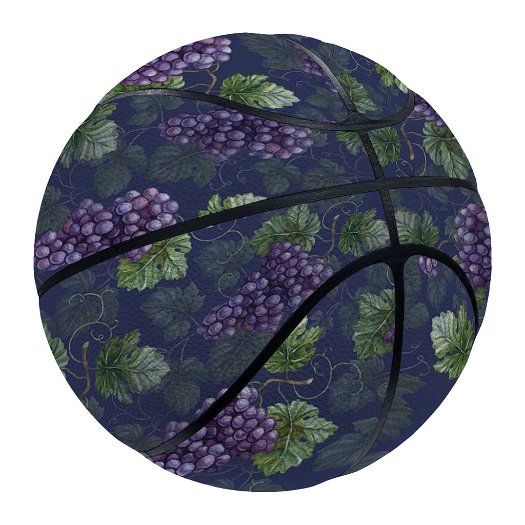Watercolor Purple Grapes Pattern Print Basketball