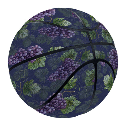 Watercolor Purple Grapes Pattern Print Basketball