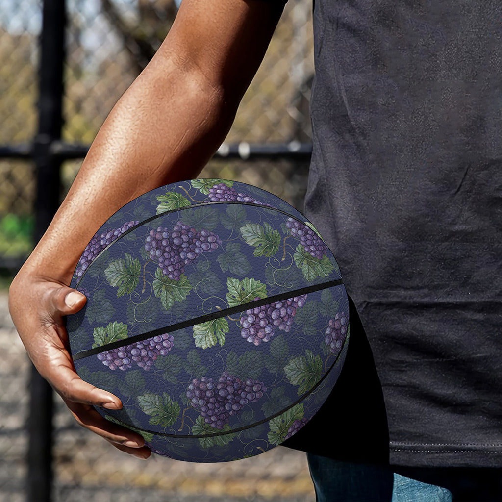 Watercolor Purple Grapes Pattern Print Basketball