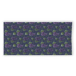 Watercolor Purple Grapes Pattern Print Beach Towel