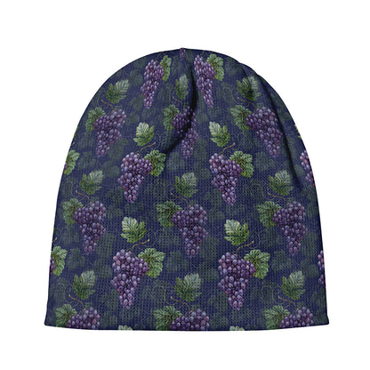 Watercolor Purple Grapes Pattern Print Beanie