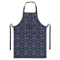 Watercolor Purple Grapes Pattern Print Bib Apron With Pocket