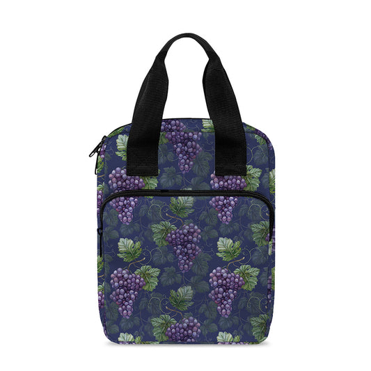 Watercolor Purple Grapes Pattern Print Bible Tote Bag