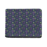 Watercolor Purple Grapes Pattern Print Bifold Wallet