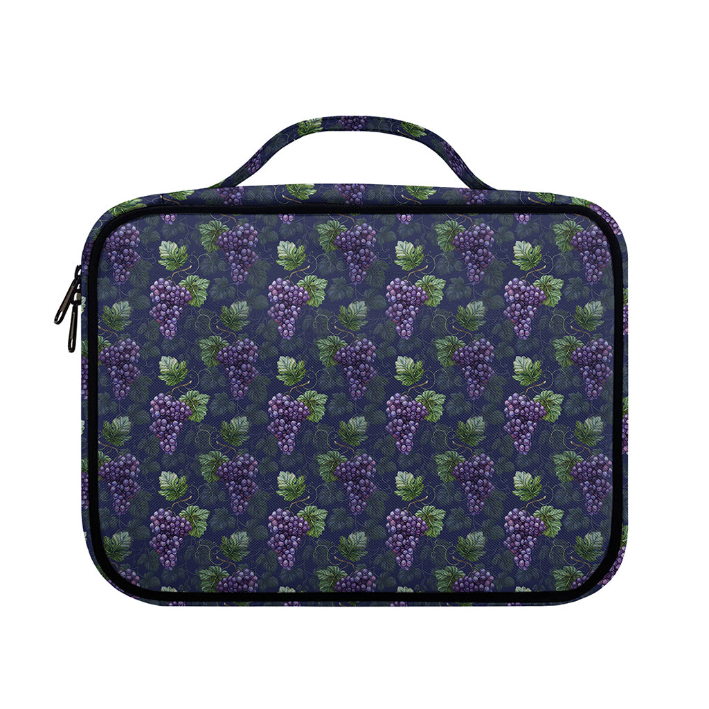 Watercolor Purple Grapes Pattern Print Briefcase Bible Bag