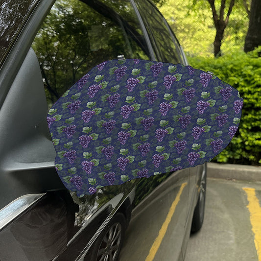 Watercolor Purple Grapes Pattern Print Car Side Mirror Covers