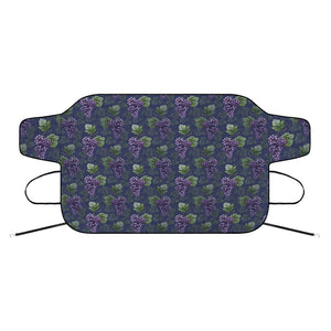 Watercolor Purple Grapes Pattern Print Car Windshield Snow Cover