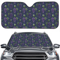 Watercolor Purple Grapes Pattern Print Car Windshield Sun Shade