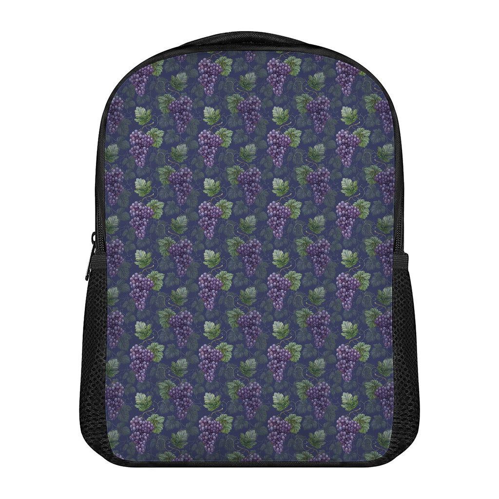 Watercolor Purple Grapes Pattern Print Casual Backpack