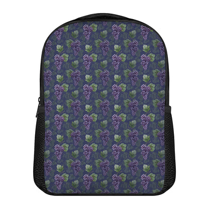 Watercolor Purple Grapes Pattern Print Casual Backpack