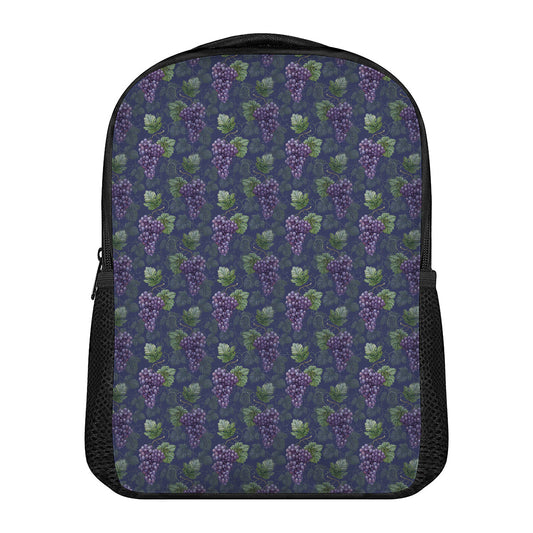 Watercolor Purple Grapes Pattern Print Casual Backpack