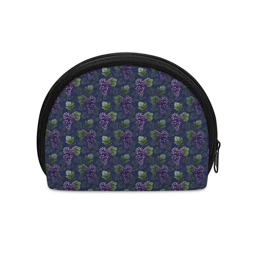 Watercolor Purple Grapes Pattern Print Coin Purse