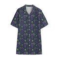 Watercolor Purple Grapes Pattern Print Cotton Hawaiian Shirt