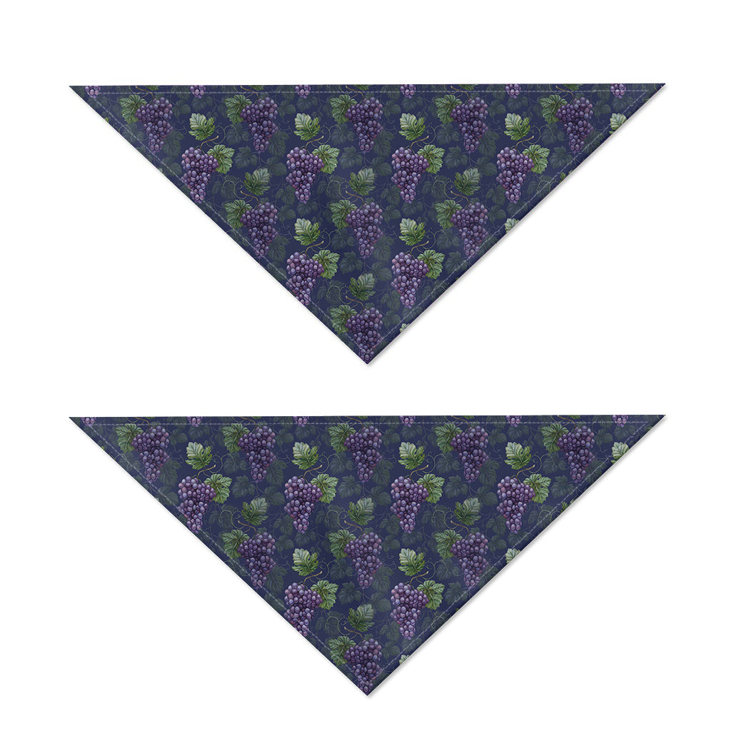 Watercolor Purple Grapes Pattern Print Dog Bandana