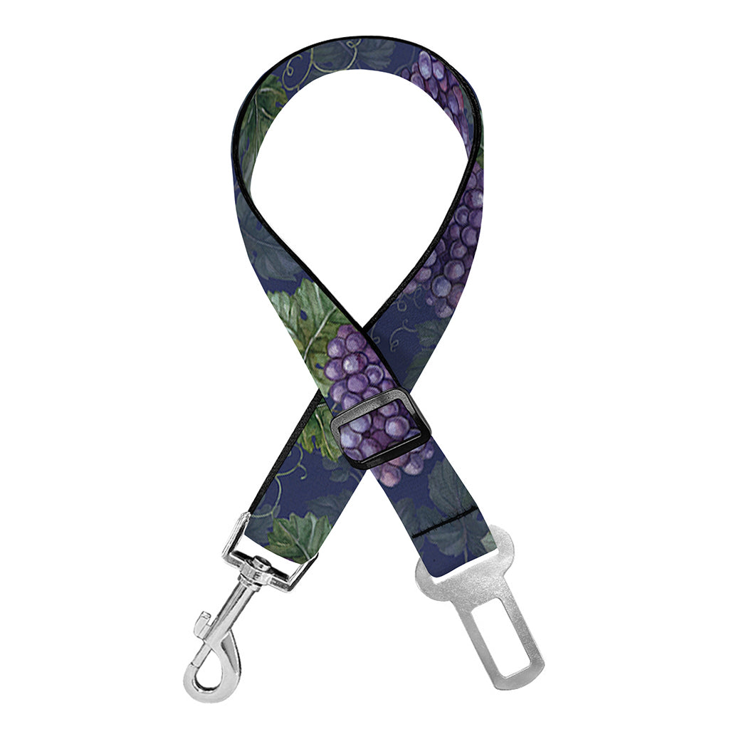 Watercolor Purple Grapes Pattern Print Dog Seat Belt