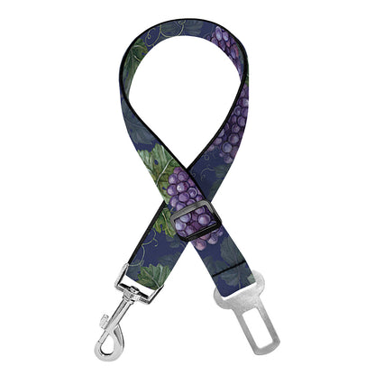 Watercolor Purple Grapes Pattern Print Dog Seat Belt