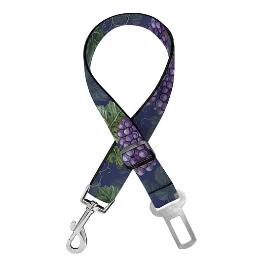 Watercolor Purple Grapes Pattern Print Dog Seat Belt