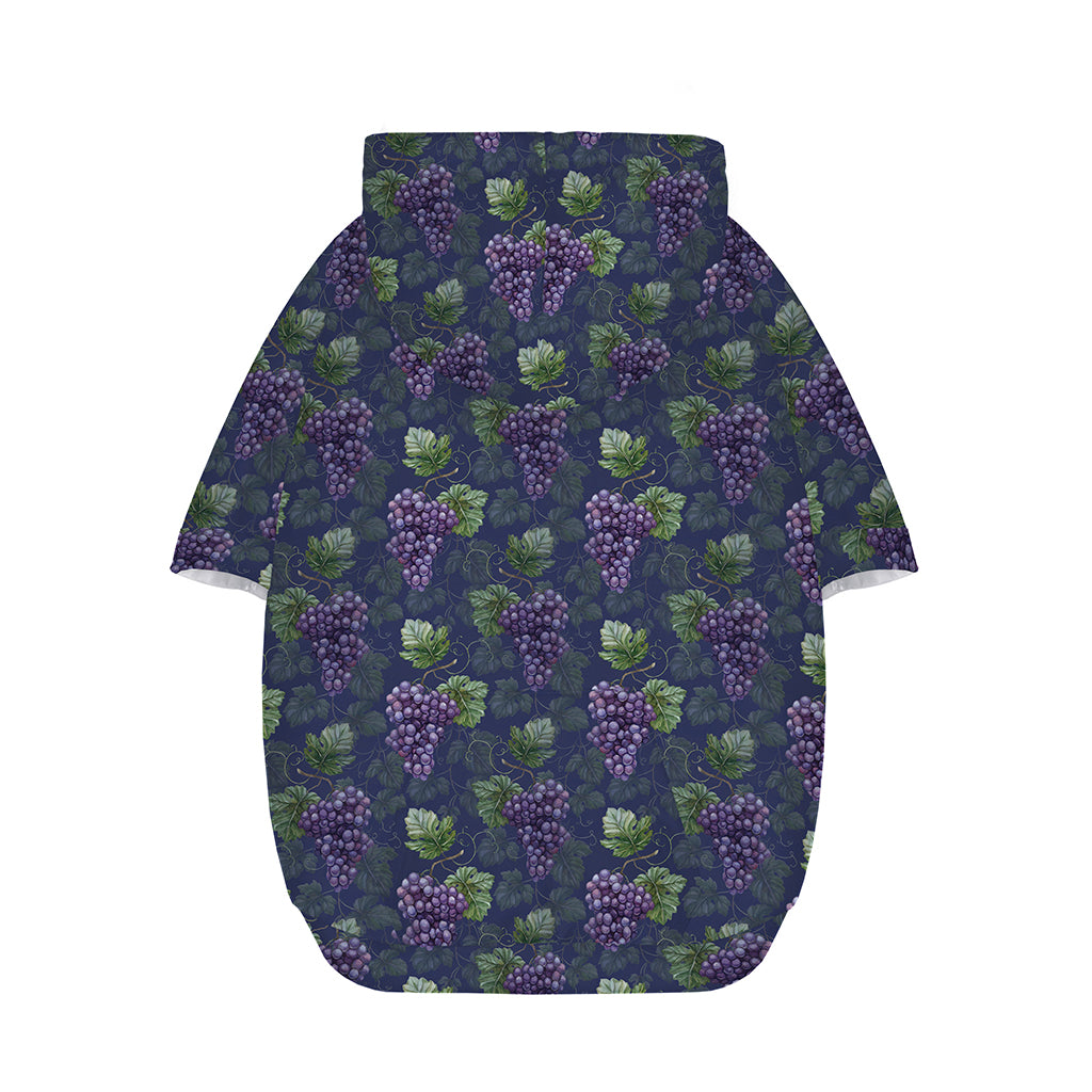 Watercolor Purple Grapes Pattern Print Dog Zip Up Hoodie