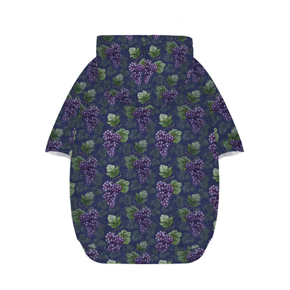 Watercolor Purple Grapes Pattern Print Dog Zip Up Hoodie