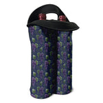 Watercolor Purple Grapes Pattern Print Double Neoprene Wine Tote