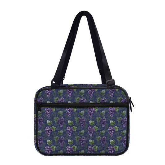 Watercolor Purple Grapes Pattern Print Double Strap Bible Bag