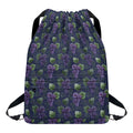 Watercolor Purple Grapes Pattern Print Drawstring Backpack