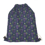 Watercolor Purple Grapes Pattern Print Drawstring Bag