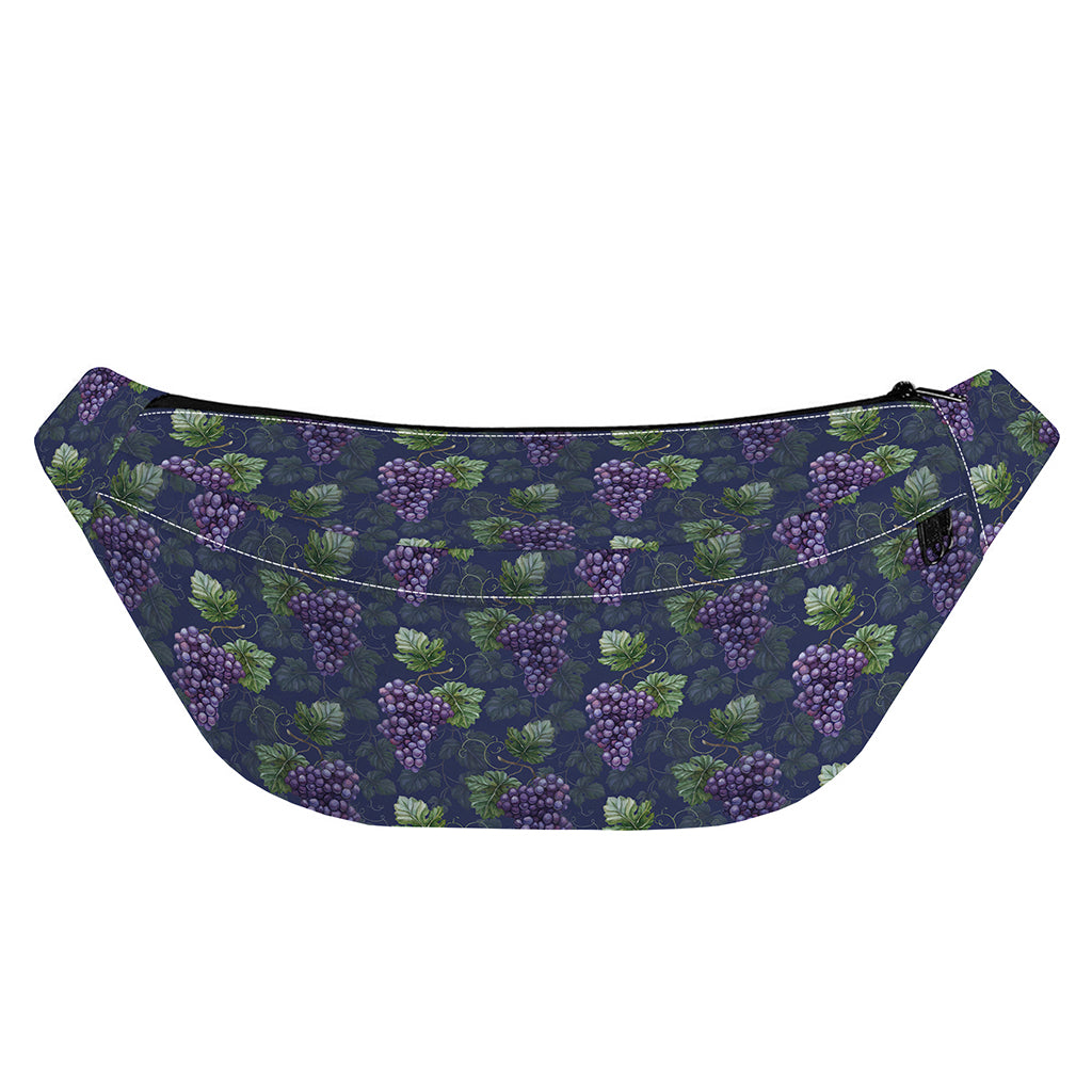 Watercolor Purple Grapes Pattern Print Fanny Pack