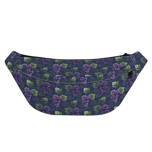 Watercolor Purple Grapes Pattern Print Fanny Pack