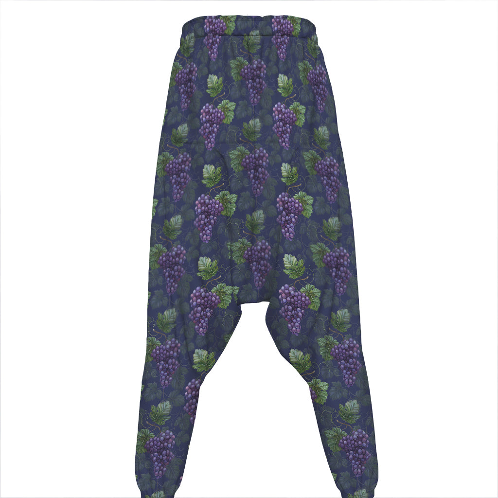 Watercolor Purple Grapes Pattern Print Hammer Pants