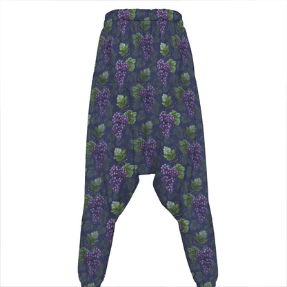 Watercolor Purple Grapes Pattern Print Hammer Pants