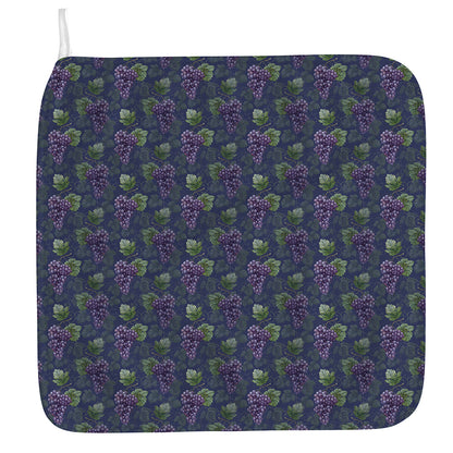 Watercolor Purple Grapes Pattern Print Hand Towel