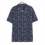Watercolor Purple Grapes Pattern Print Hawaiian Shirt