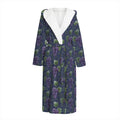Watercolor Purple Grapes Pattern Print Hooded Bathrobe
