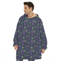 Watercolor Purple Grapes Pattern Print Hoodie Blanket