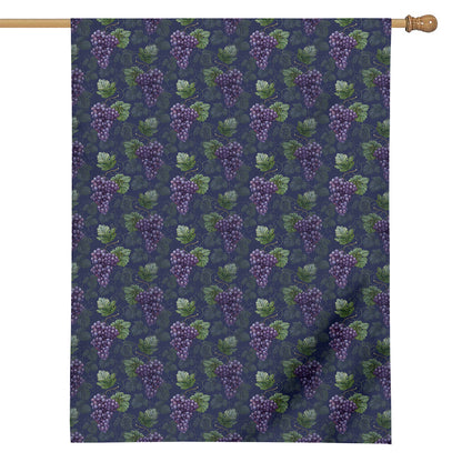 Watercolor Purple Grapes Pattern Print House Flag