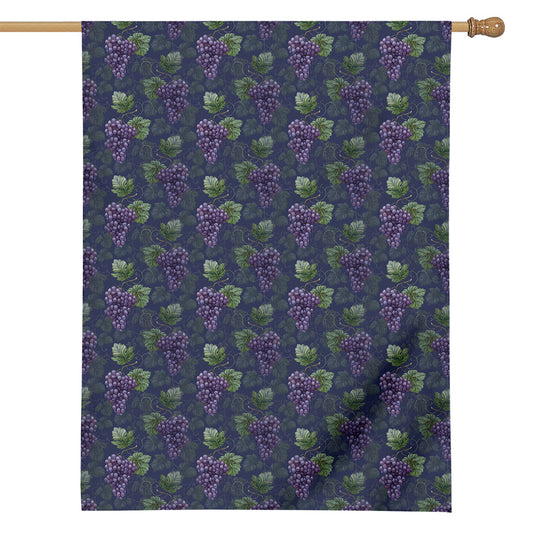 Watercolor Purple Grapes Pattern Print House Flag