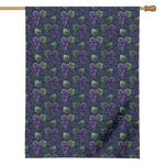 Watercolor Purple Grapes Pattern Print House Flag