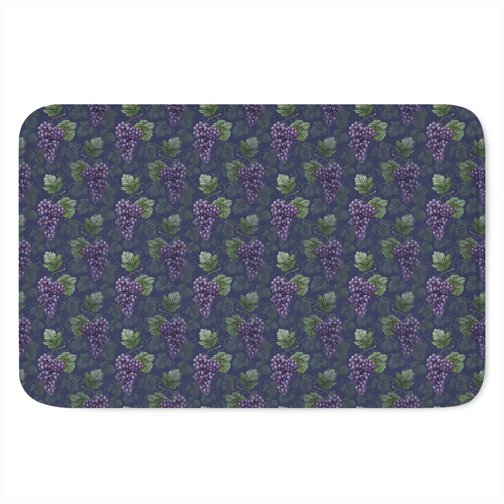 Watercolor Purple Grapes Pattern Print Indoor Door Mat