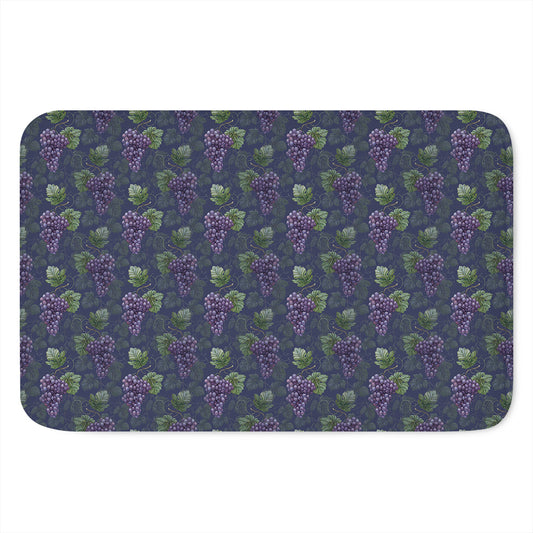 Watercolor Purple Grapes Pattern Print Indoor Door Mat