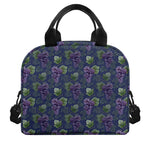 Watercolor Purple Grapes Pattern Print Insulated Lunch Bag