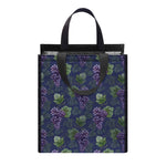 Watercolor Purple Grapes Pattern Print Insulated Lunch Tote