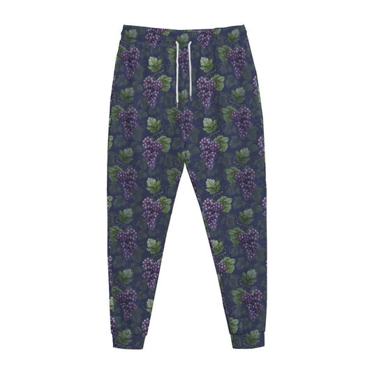 Watercolor Purple Grapes Pattern Print Jogger Pants