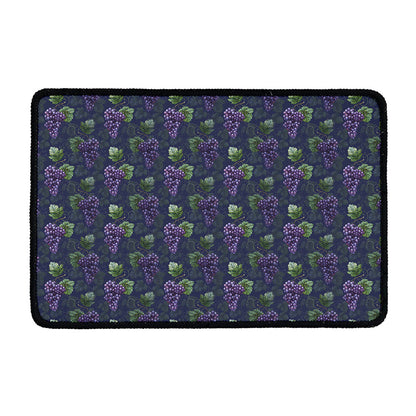 Watercolor Purple Grapes Pattern Print Kitchen Mat