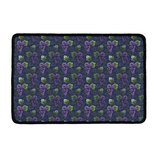 Watercolor Purple Grapes Pattern Print Kitchen Mat