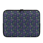 Watercolor Purple Grapes Pattern Print Laptop Sleeve