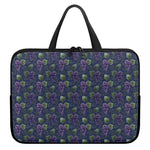 Watercolor Purple Grapes Pattern Print Laptop Sleeve With Handle