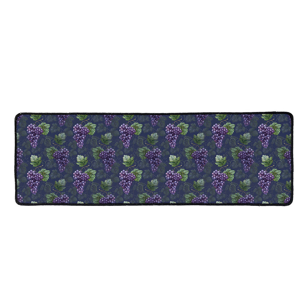 Watercolor Purple Grapes Pattern Print Long Kitchen Mat