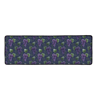 Watercolor Purple Grapes Pattern Print Long Kitchen Mat